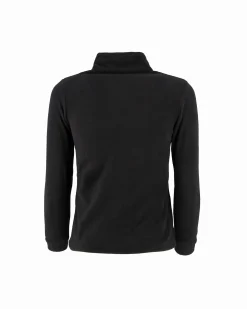 BRUGI - Pile da ragazzo nero con mezza zip frontale