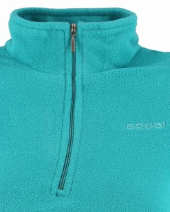 BRUGI - Pile da ragazzo turchese con mezza zip frontale