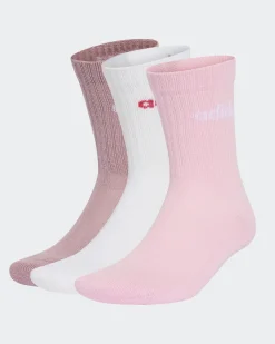 CALZE LIN CREW BASIC 3PP MAUVE-WHITE-PIK