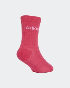 CALZE LIN KIDS CRW 3PP WHITE-PINK-FUXIA