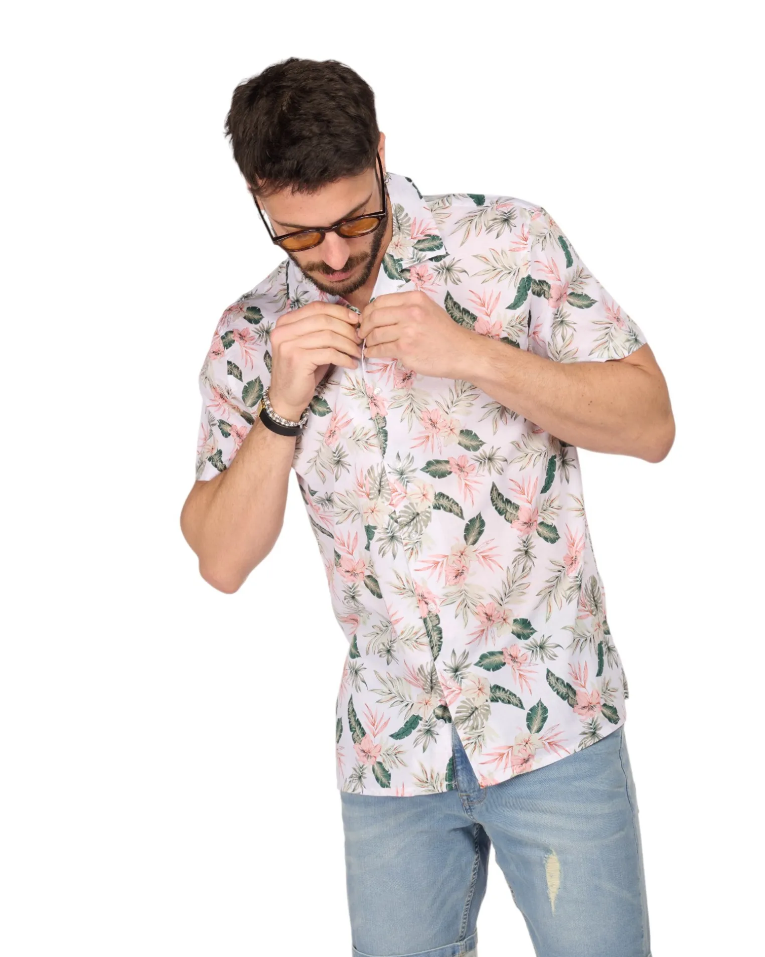 CAMICIA MEZZA MANICA COLLO SCIALLATO