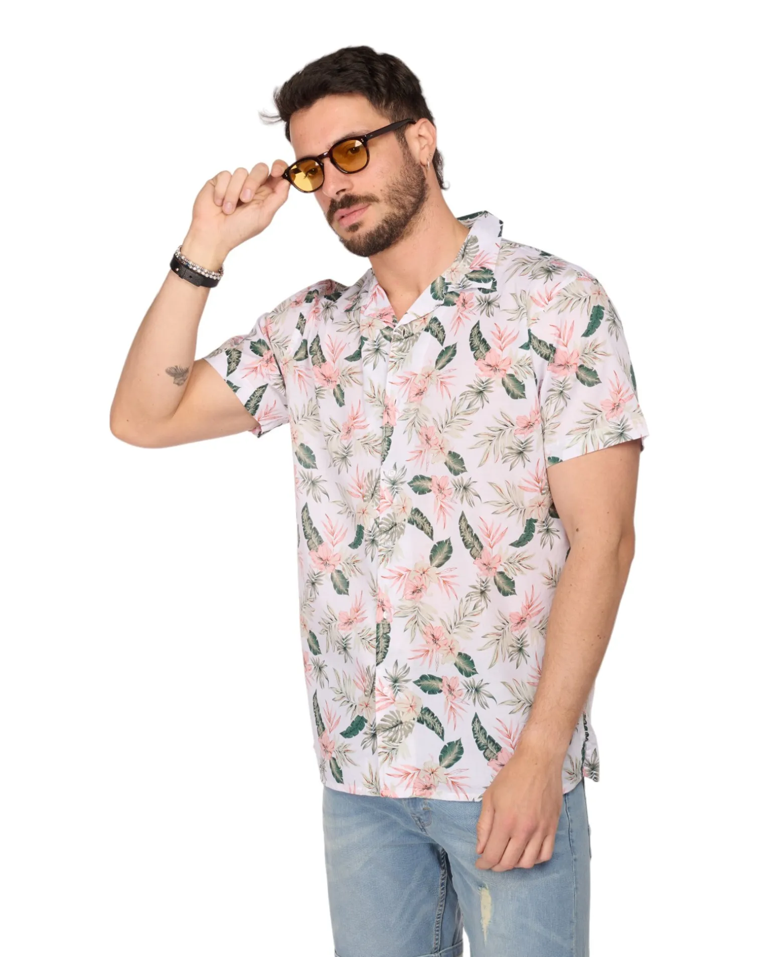CAMICIA MEZZA MANICA COLLO SCIALLATO