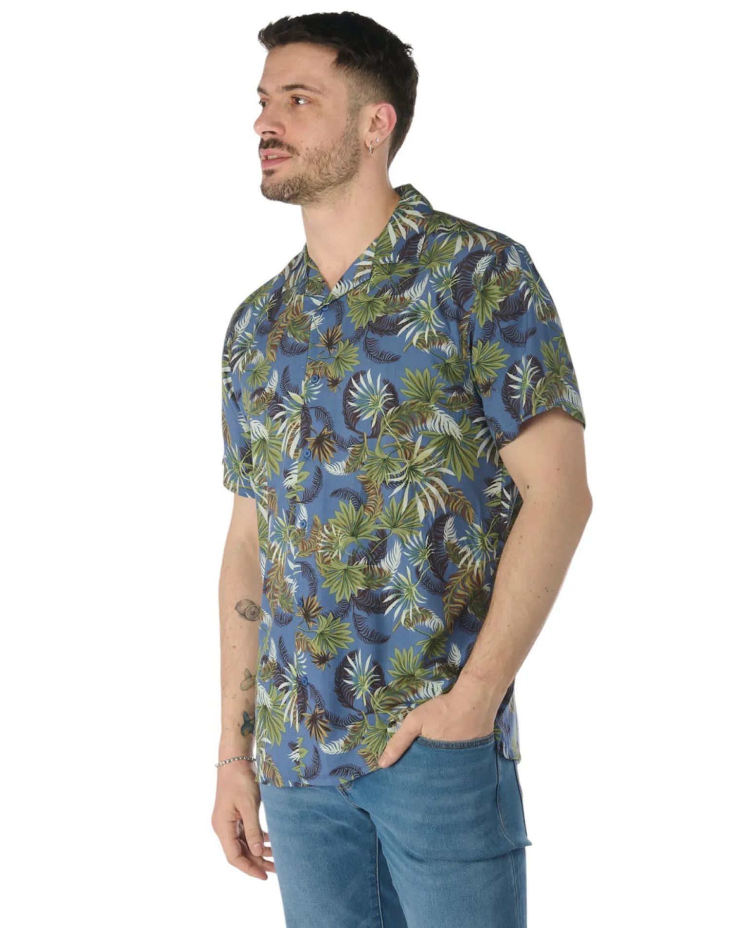 CAMICIA MEZZA MANICA COLLO SCIALLATO