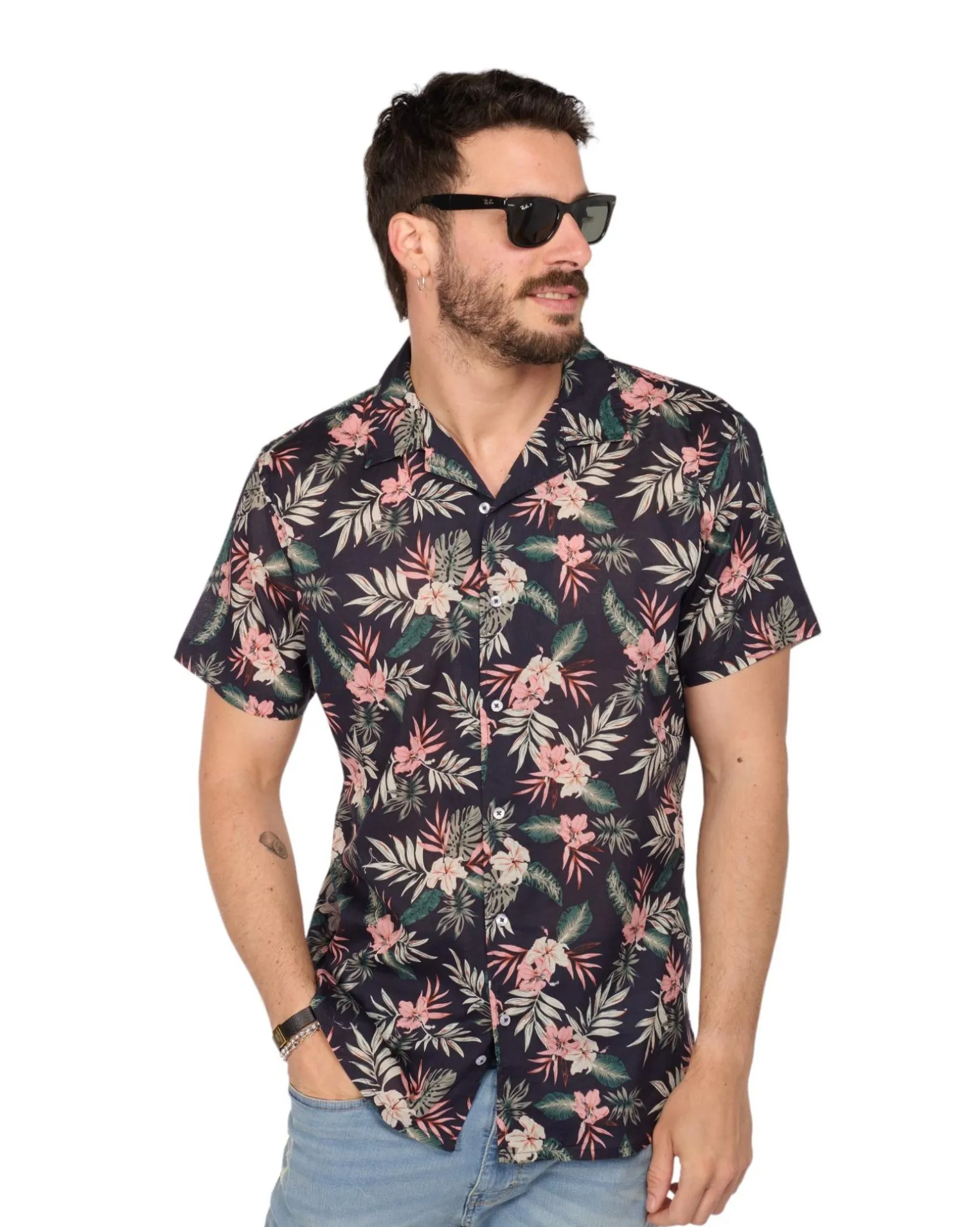 CAMICIA MEZZA MANICA COLLO SCIALLATO