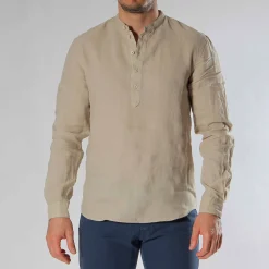 CAMICIA ML SERAFINO LINO TINTO IN CAPO