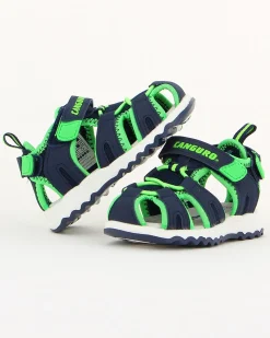CANGURO - Sandalo bimbo blu con inserti verde fluo 20/25