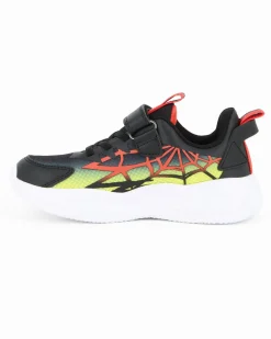 CANGURO - Sneakers arancione e nera da bambino con strappo, numerata 29/35