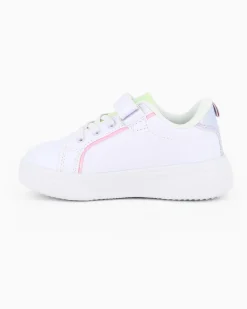 CANGURO - Sneakers bianca da bimba con inserti glitter e strappo, numerata 24/30