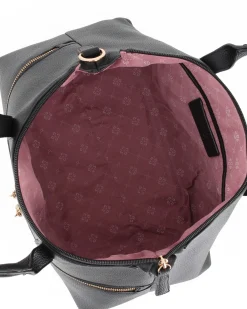 CARRERA - Borsa a due manici nera con logo e tasca frontale, tracolla removibile