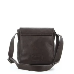 CARRERA - Borsello marrone con patta ed inserto scozzese interno