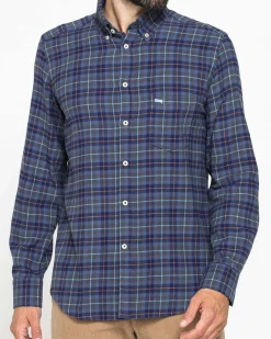 CARRERA - CAMICIA SCOZZESE IN FLANELLA LEGGERA CON PREGIATO FILATO MELANGE