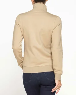 CARRERA - FELPA BEIGE FULL ZIP COLLO ALTO IN TESSUTO FELPATO