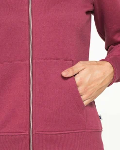 CARRERA - FELPA BORDEAUX FULL ZIP COLLO ALTO IN TESSUTO FELPATO
