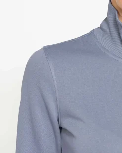 CARRERA - FELPA CELESTE FULL ZIP COLLO ALTO IN TESSUTO FELPATO