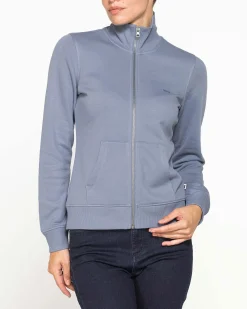 CARRERA - FELPA CELESTE FULL ZIP COLLO ALTO IN TESSUTO FELPATO