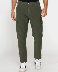 CARRERA - PANTALONE VERDE MILITARE DA UOMO IN FUSTRAGNO STRETCH