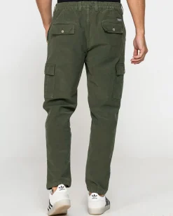 CARRERA - PANTALONE VERDE MILITARE DA UOMO IN FUSTRAGNO STRETCH