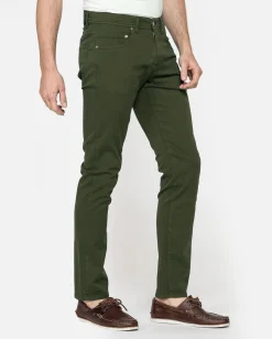 CARRERA - PANTALONE VERDE 5 TASCHE COTONE ELASTICIZZATO SLIM FIT