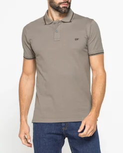 CARRERA - Polo manica corta basic in piquet di cotone con bordino a contrasto