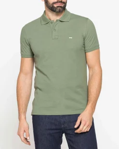 CARRERA - Polo manica corta in piquet di cotone organico verde militare