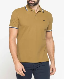 CARRERA - Polo manica corta in piquet senape