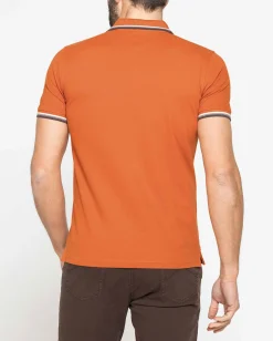 CARRERA - Polo manica corta in piquet arancione