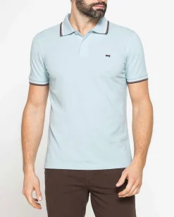 CARRERA - Polo manica corta in piquet celeste