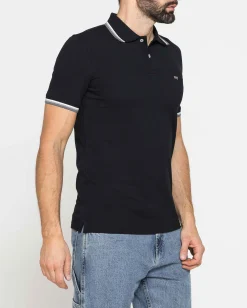 CARRERA - Polo manica corta in piquet nera