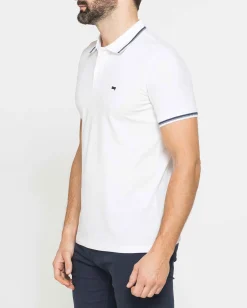 CARRERA - Polo manica corta in piquet bianco