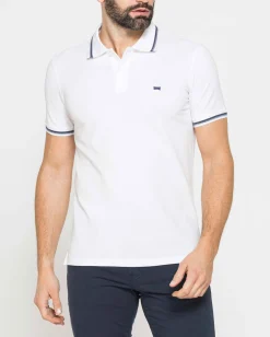CARRERA - Polo manica corta in piquet bianco