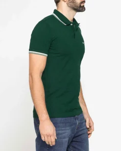 CARRERA - Polo manica corta in piquet verde bottiglia