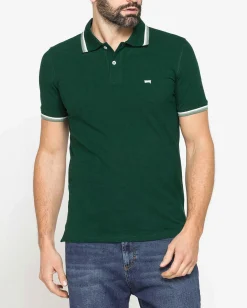 CARRERA - Polo manica corta in piquet verde bottiglia
