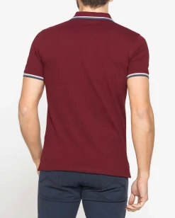 CARRERA - Polo manica corta in piquet bordeaux