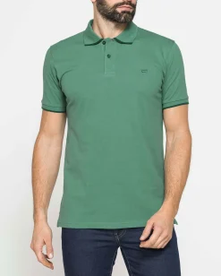 CARRERA - Polo manica corta in piquet elasticizzato verde salvia