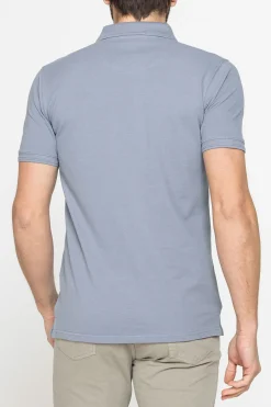 CARRERA - Polo manica corta in piquet di cotone organico celeste