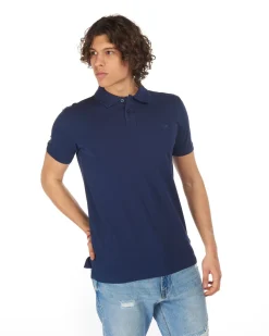 CARRERA - Polo manica corta in piquet di cotone organico blu