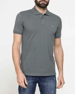 CARRERA - Polo manica corta in piquet di cotone organico grigio
