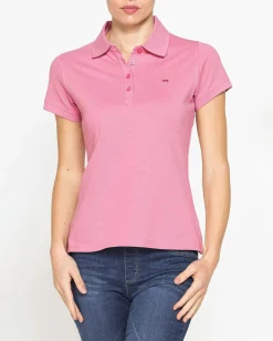 CARRERA - Polo manica corta in tessuto piquet rosa da donna