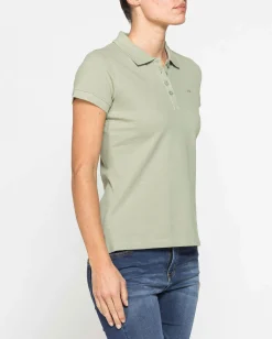 CARRERA - Polo manica corta in tessuto piquet verde chiaro da donna