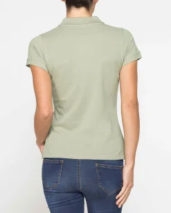 CARRERA - Polo manica corta in tessuto piquet verde chiaro da donna