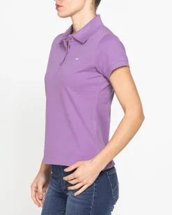 CARRERA - Polo manica corta in tessuto piquet viola da donna