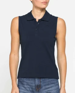 CARRERA - Polo smanicata blu da donna