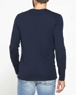 CARRERA - T-SHIRT BLU GIROCOLLO MANICA LUNGA DA UOMO