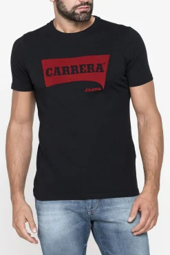 CARRERA - TSHIRT NERA DA UOMO MANICA CORTA