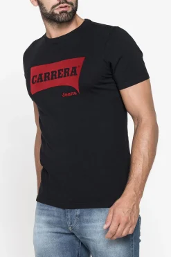 CARRERA - TSHIRT NERA DA UOMO MANICA CORTA
