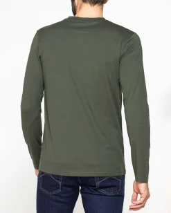 CARRERA - T-SHIRT VERDE GIROCOLLO MANICA LUNGA DA UOMO