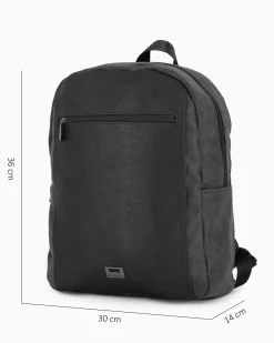 CARRERA - Zaino ufficio nero con due tasche laterali e una tasca frontale