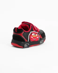 CARS  - Sneakers rossa e nera da bambino con luci e strappi
