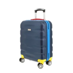 CHARRO - TROLLEY BLU 4 RUOTE IN ABS CON DETTAGLI COLORATI