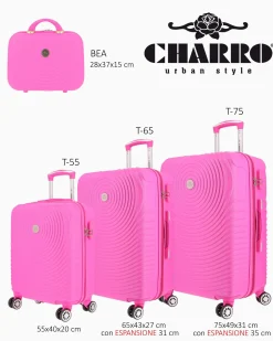 CHARRO - TROLLEY FUXIA 4 RUOTE IN ABS